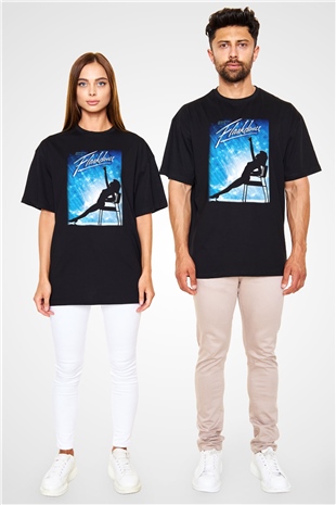 Flashdance Siyah Unisex Oversize Tişört