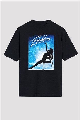 Flashdance Siyah Unisex Oversize Tişört