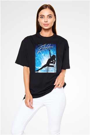 Flashdance Siyah Unisex Oversize Tişört