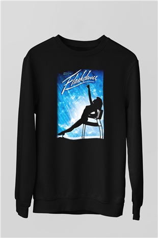 Flashdance Siyah Unisex Sweatshirt