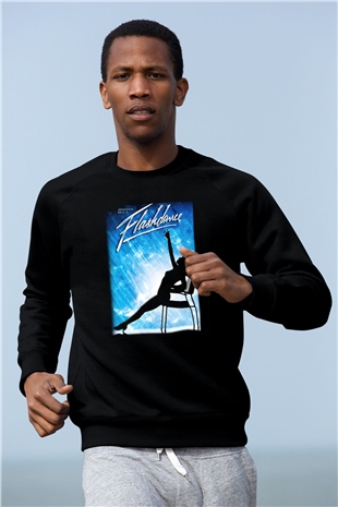 Flashdance Siyah Unisex Sweatshirt