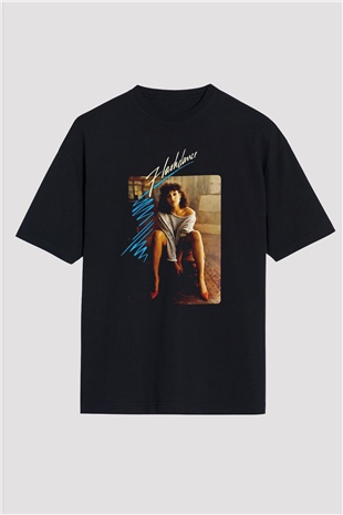 Flashdance Siyah Oversize Tişört