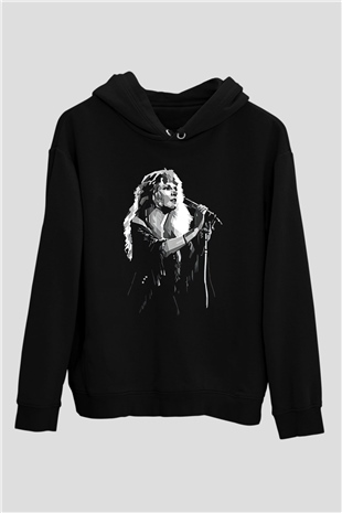 Fleetwod Mac Baskılı Unisex Siyah Kapüşonlu Sweatshirt