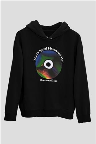 Fleetwod Mac Baskılı Unisex Siyah Kapüşonlu Sweatshirt
