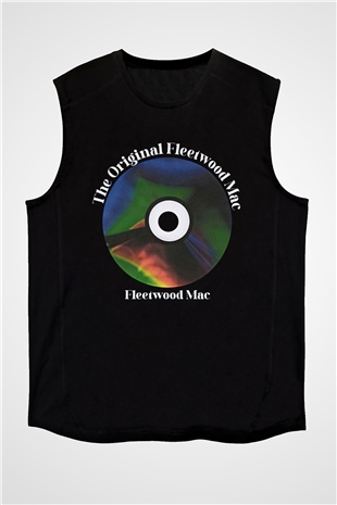 Fleetwod Mac Baskılı Unisex Siyah Kolsuz Tişört - Tshirt