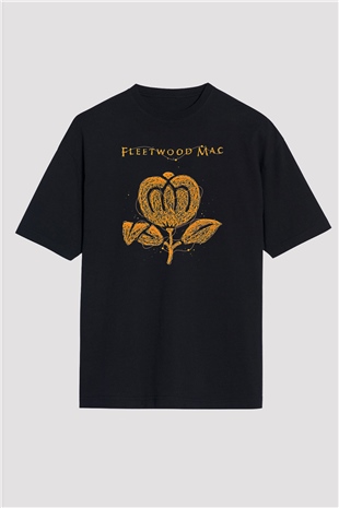 Fleetwod Mac Baskılı Unisex Siyah Oversize Tişört - Tshirt