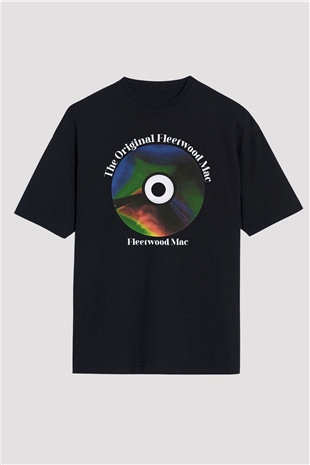 Fleetwod Mac Baskılı Unisex Siyah Oversize Tişört - Tshirt