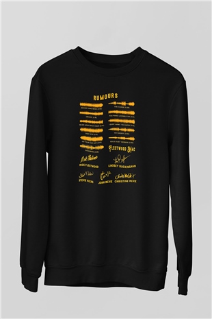Fleetwod Mac Baskılı Unisex Siyah Sweatshirt