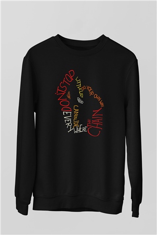 Fleetwod Mac Baskılı Unisex Siyah Sweatshirt