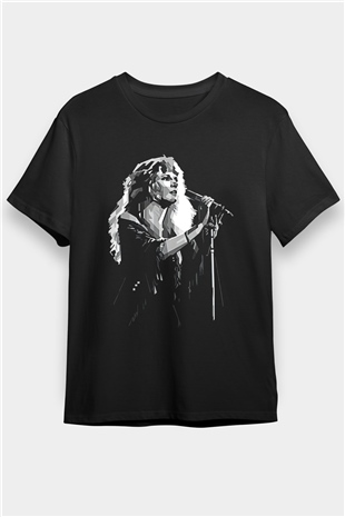 Fleetwod Mac Baskılı Unisex Siyah Tişört - Tshirt