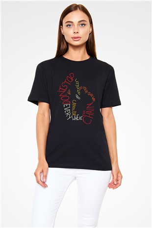 Fleetwod Mac Baskılı Unisex Siyah Tişört - Tshirt