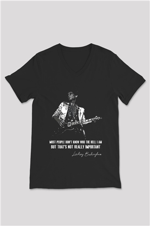 Fleetwod Mac Baskılı Unisex Siyah V Yaka Tişört - Tshirt