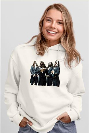 Fleshgod Apocalypse Baskılı Beyaz Unisex Kapüşonlu Sweatshirt