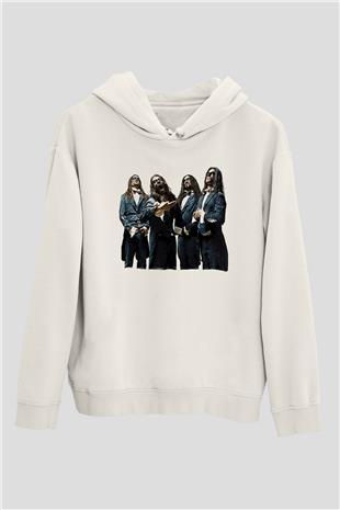Fleshgod Apocalypse Baskılı Beyaz Unisex Kapüşonlu Sweatshirt