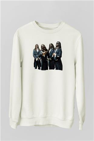 Fleshgod Apocalypse Baskılı Beyaz Unisex Sweatshirt
