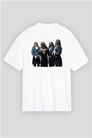Fleshgod Apocalypse Baskılı Beyaz Unisex Oversize Tişört - Tshirt