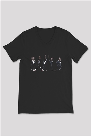 Fleshgod Apocalypse Baskılı Unisex Siyah V Yaka Tişört - Tshirt