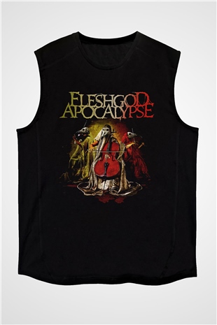 Fleshgod Apocalypse Baskılı Unisex Siyah Kolsuz Tişört - Tshirt