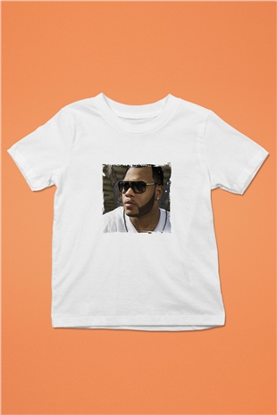 Flo Rida Baskılı Unisex Beyaz Çocuk Tişört