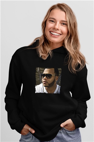 Flo Rida Baskılı Unisex Siyah Hoodie