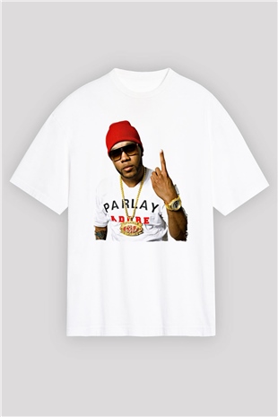 Flo Rida Beyaz Oversize Tişört Oversize T-shirt - TişörtFabrikası