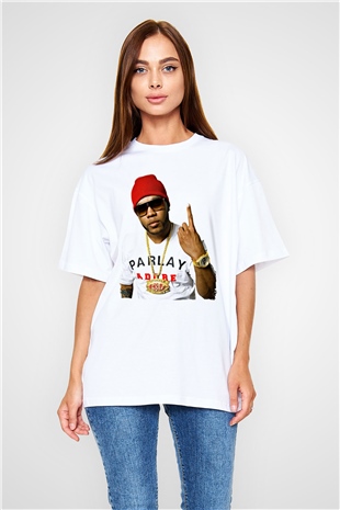Flo Rida Beyaz Oversize Tişört Oversize T-shirt - TişörtFabrikası
