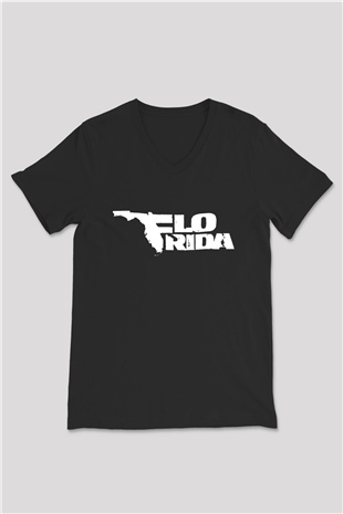 Flo Rida Siyah Unisex V Yaka Tişört