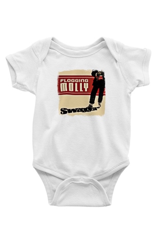 Flogging Molly Baskılı Unisex Beyaz Bebek Body - Zıbın