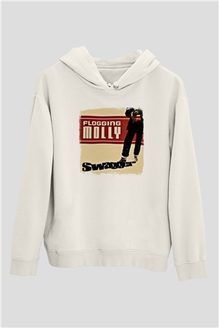 Flogging Molly Baskılı Unisex Beyaz Hoodie