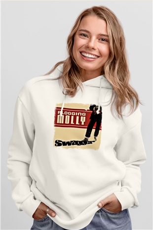 Flogging Molly Baskılı Unisex Beyaz Hoodie