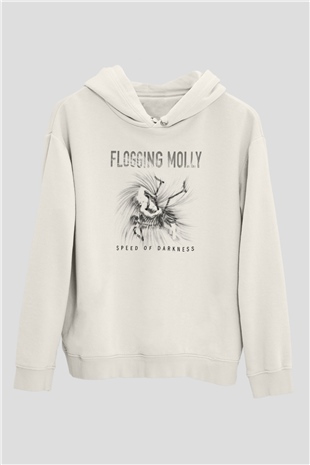 Flogging Molly Baskılı Unisex Beyaz Hoodie