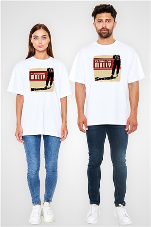Flogging Molly Baskılı Unisex Beyaz Oversize Tişört