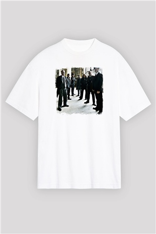 Flogging Molly Baskılı Unisex Beyaz Oversize Tişört