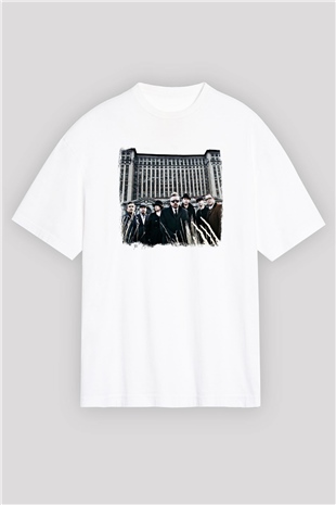 Flogging Molly Baskılı Unisex Beyaz Oversize Tişört