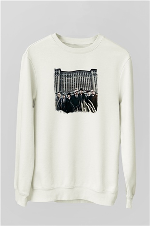 Flogging Molly Baskılı Unisex Beyaz Sweatshirt