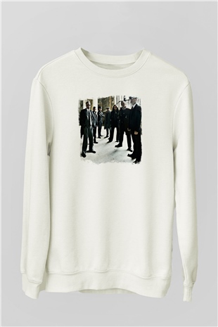 Flogging Molly Baskılı Unisex Beyaz Sweatshirt
