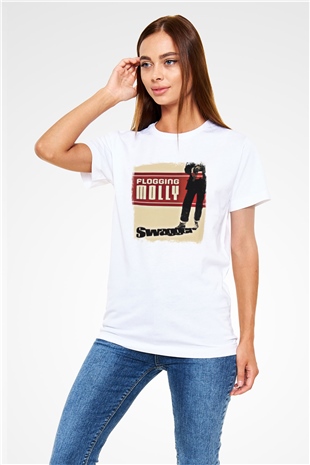 Flogging Molly Baskılı Unisex Beyaz Tişört