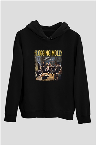 Flogging Molly Baskılı Unisex Siyah Hoodie