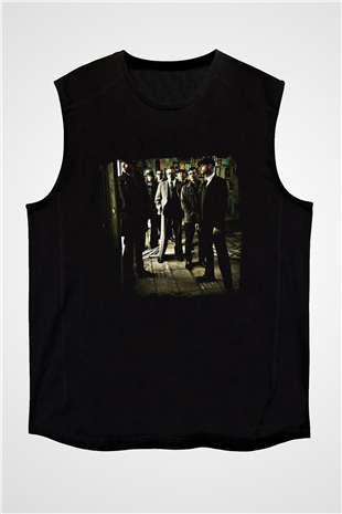 Flogging Molly Baskılı Unisex Siyah Kolsuz Tişört