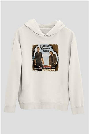 Florida Georgia Line Baskılı Unisex Beyaz Hoodie