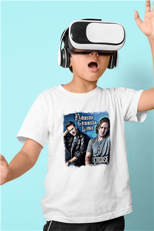 Florida Georgia Line Baskılı Unisex Beyaz Çocuk Tişört