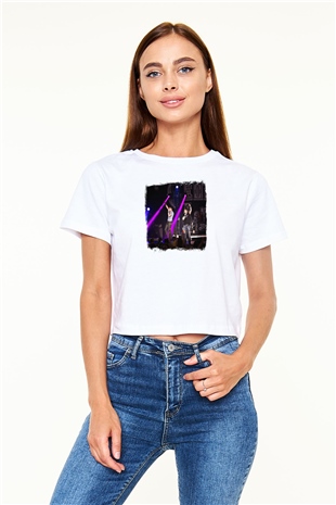 Florida Georgia Line Baskılı Unisex Beyaz Crop Top Tişört
