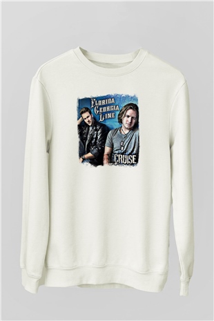 Florida Georgia Line Baskılı Unisex Beyaz Sweatshirt
