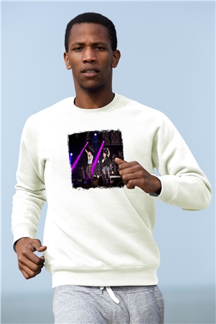Florida Georgia Line Baskılı Unisex Beyaz Sweatshirt