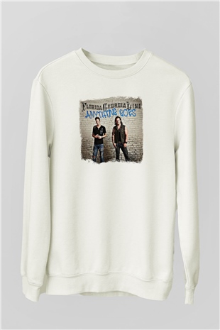 Florida Georgia Line Baskılı Unisex Beyaz Sweatshirt