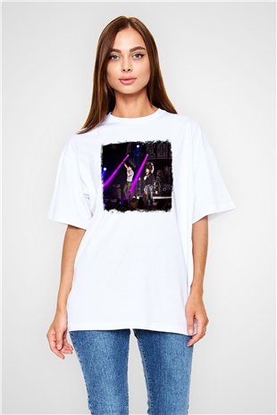 Florida Georgia Line Baskılı Unisex Beyaz Oversize Tişört