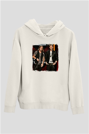 Florida Georgia Line Baskılı Unisex Beyaz Hoodie