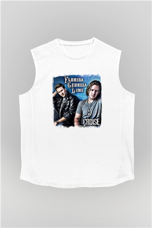 Florida Georgia Line Baskılı Unisex Beyaz Kolsuz Tişört