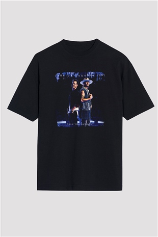 Florida Georgia Line Baskılı Unisex Siyah Oversize Tişört