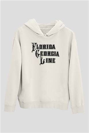 Florida Georgia Line Beyaz Unisex Kapüşonlu Sweatshirt